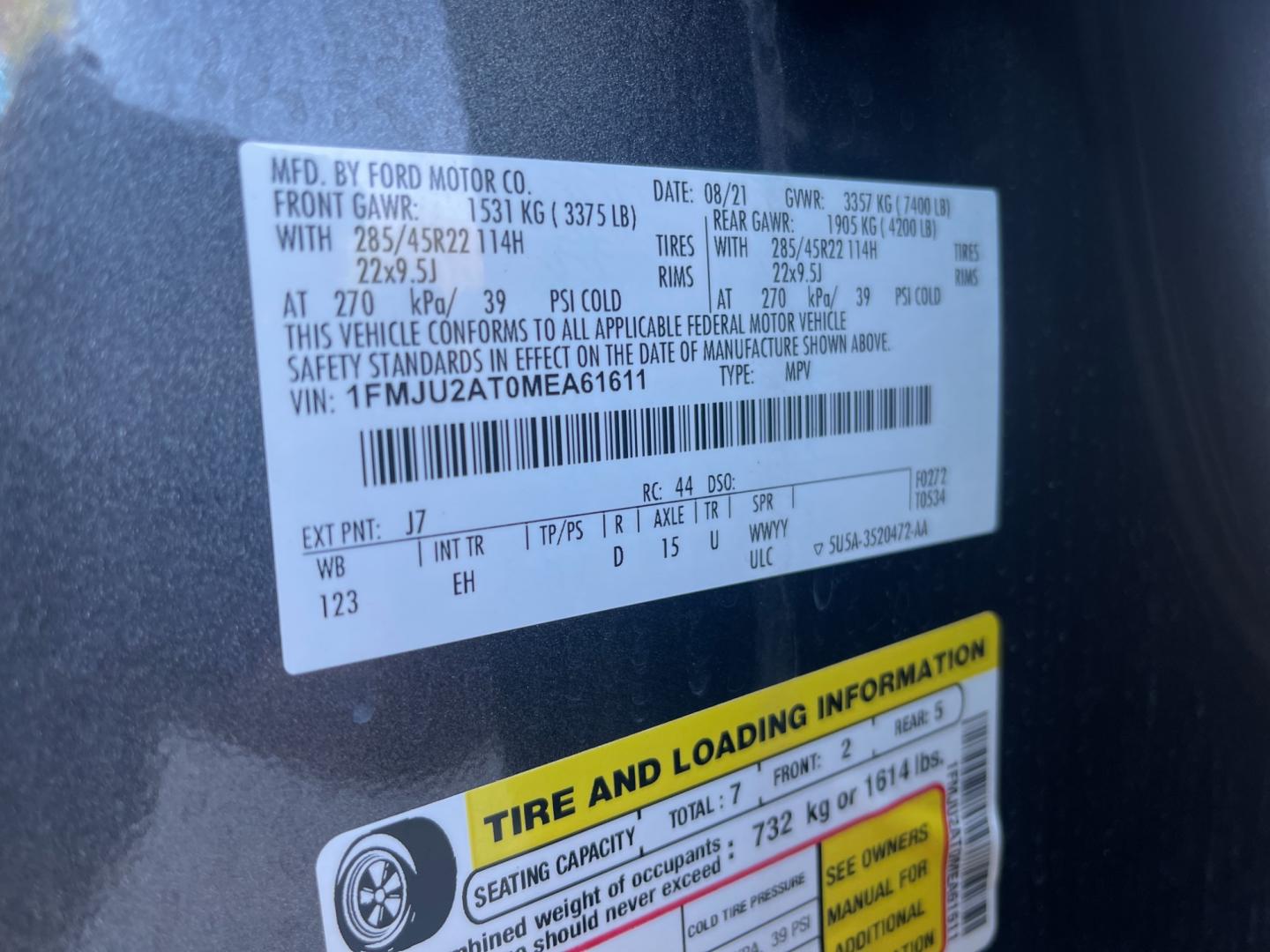 2021 Gray /Black Ford Expedition Limited 302A 4WD (1FMJU2AT0ME) with an 3.5L V6 DOHC 24V TWIN TURBO engine, 10 Speed Auto transmission, located at 11115 Chardon Rd. , Chardon, OH, 44024, (440) 214-9705, 41.580246, -81.241943 - Photo#22